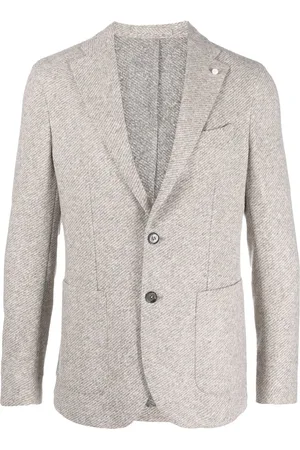 LUIGI BIANCHI MANTOVA Mélange single-breasted blazer
