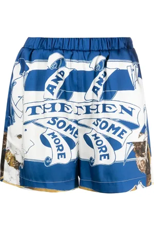 Msgm Graphic-print satin mini shorts