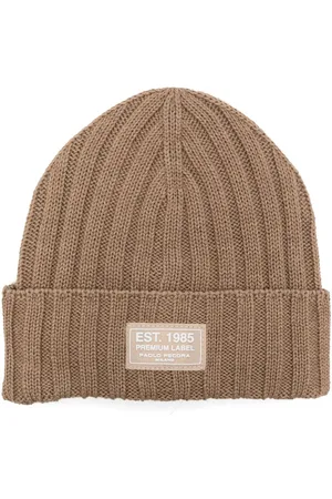 Paolo Pecora Logo-patch ribbed-knit beanie