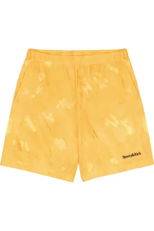 Sporty & Rich Logo-embroidered cotton track shorts