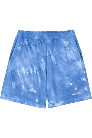 Sporty & Rich Logo-embroidered cotton track shorts