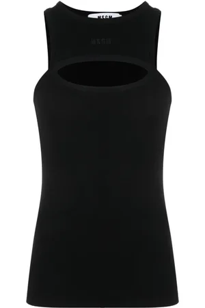 Msgm Cut-out fine-ribbed tank top