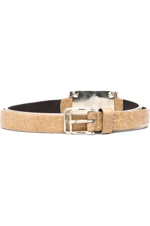 Gianfranco Ferré 2000s logo-plaque crocodile-embossed belt