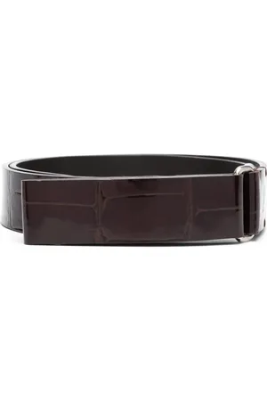 Gianfranco Ferré 2000s crocodile-embossed leather belt