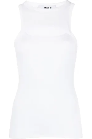 Msgm Cut-out fine-ribbed tank top