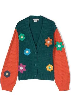 Stella McCartney Floral-embroidered crochet-knit cardigan