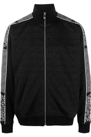 VERSACE Allover-pattern cotton track jacket
