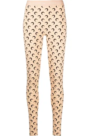Marine Serre Fuseaux Crescent Moon-print leggings