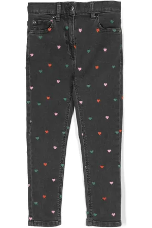 Stella McCartney Heart-embroidered straight-leg jeans