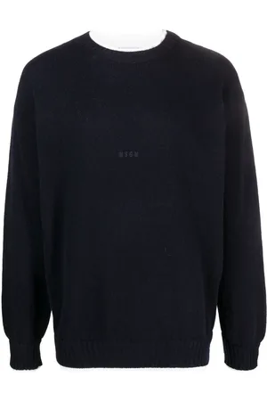 Msgm Contrast-trim crew-neck jumper