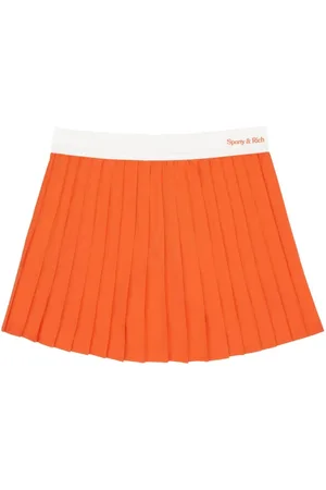 Orange pleated outlet tennis skirt