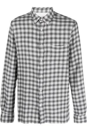 OFFICINE GENERALE Graphic-print seersucker shirt