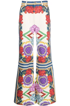 La DoubleJ Liberty-print flared jeans