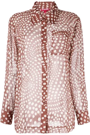 Staud Graphic-print semi-sheer shirt