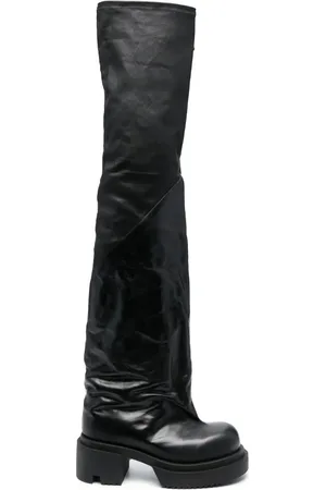 Rick Owens Bogun 78mm leather flared boots