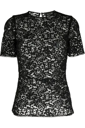DEL CORE Floral-lace short-sleeved T-shirt