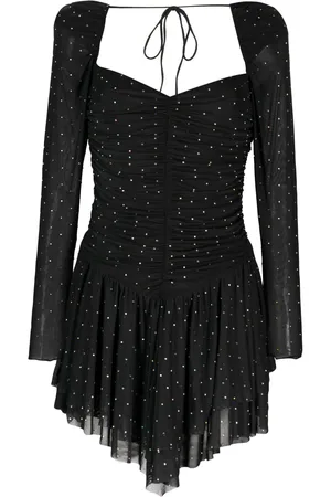 ROTATE Rhinestone-embellished mesh dress