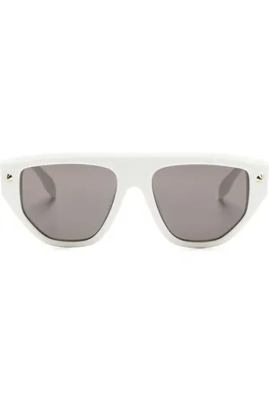 Alexander McQueen Stud-detail oval-frame sunglasses