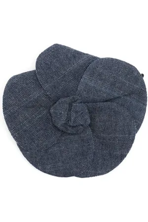 CHANEL 1990s Camellia denim brooch