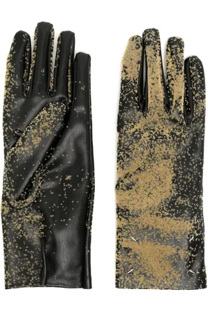 Maison Margiela Sandstorm paint-splatter faux-leather gloves