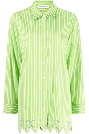 Mach & Mach Heart-motif striped shirt