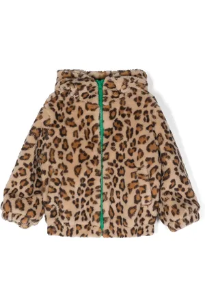 MONNALISA Leopard-print faux-fur jacket