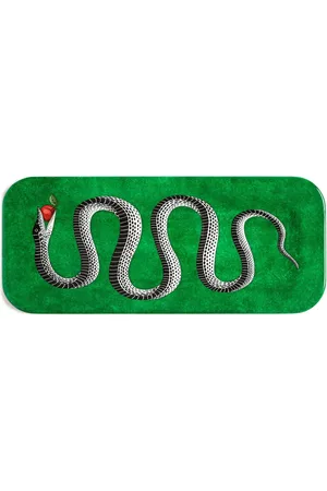 FORNASETTI Serpente hand-decorated wood tray