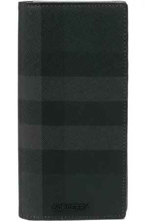 Burberry Check-print leather wallet