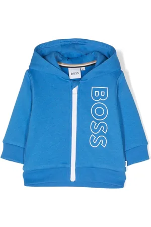 HUGO BOSS Logo-print zip-fastening hoodie