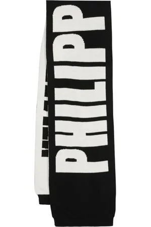 Philipp Plein Logo-jacquard wool scarf
