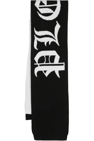 Philipp Plein Gothic Plein intarsia knit-logo scarf