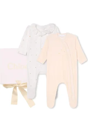 Chloé Embroidered organic-cotton babygrow (set of two)