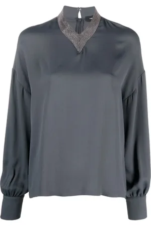 Fabiana Filippi Bead-embellished long-sleeve blouse