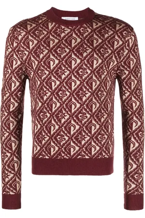 Marine Serre Moon Diamant jacquard wool-blend jumper