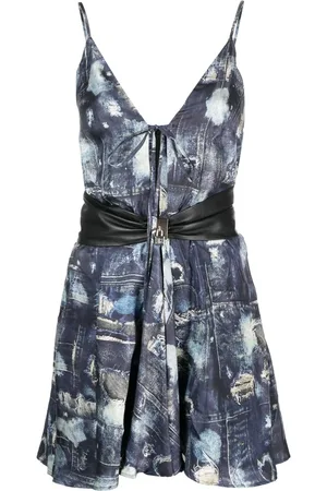 John Richmond Yusam denim-print dress