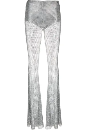 GIUSEPPE DI MORABITO Fishnet palazzo trousers