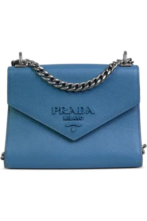 Prada Odette Saffiano Leather Bag - Blue for Women