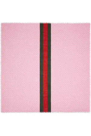 Gucci Web-stripe wool scarf