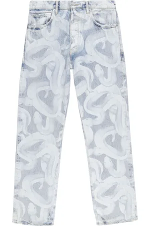 Purple Brand Snake-print straight-leg jeans