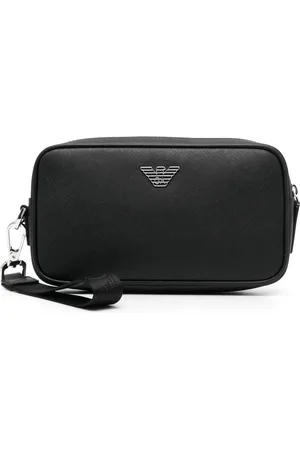 Emporio Armani Eagle-plaque zipped wash bag