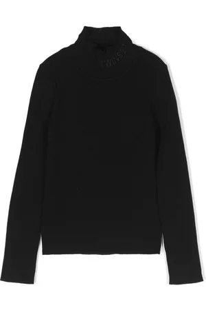 TWINSET Kids chain-detail boat-neck sweatshirt - Black