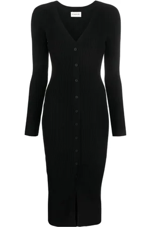 P.A.R.O.S.H. Ribbed-knit button-up midi dress