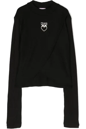 Pinko Logo-embroidered ribbed jumper
