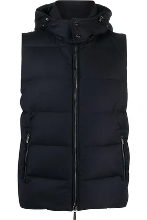 MOORER Hooded padded gilet