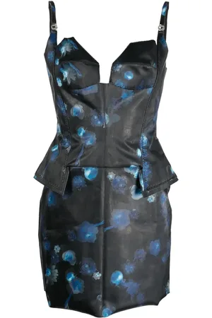 COPERNI Holographic floral-print minidress