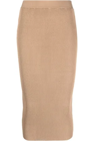 P.A.R.O.S.H. Ribbed-knit midi skirt