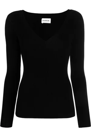 P.A.R.O.S.H. Ribbed-knit V-neck top