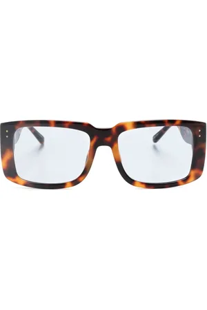 Linda Farrow Tortoiseshell-effect oversize-frame sunglasses