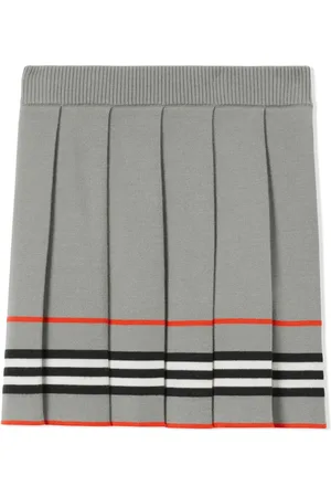 Burberry Icon Stripe knitted pleated miniskirt