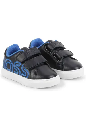 HUGO BOSS Logo-embroidered leather sneakers